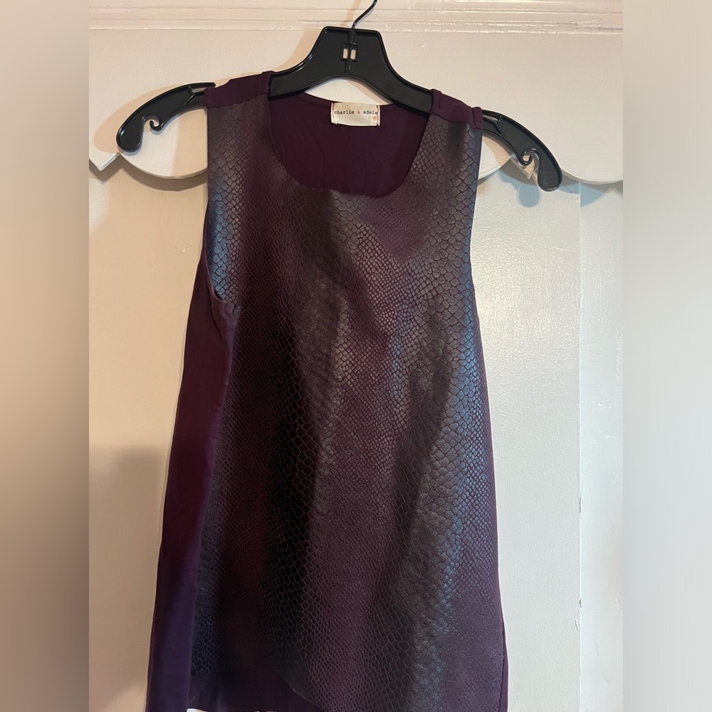 Faux snakeskin top